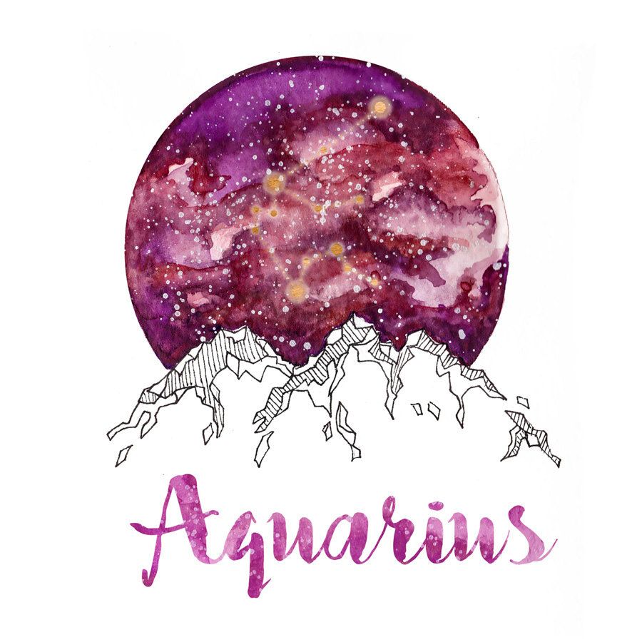 900x900 Aquarius Zodiac Watercolour Painting Art Inspiration - Aquarius Watercolor