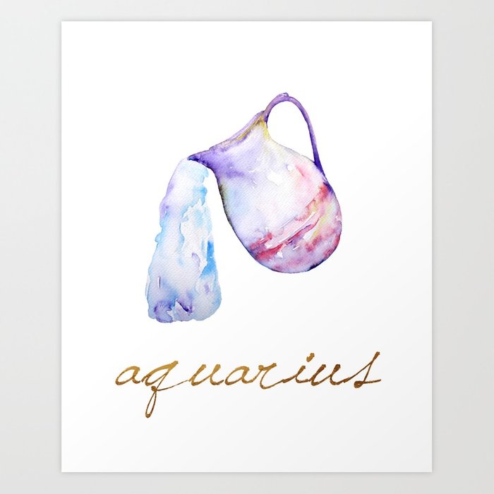 700x700 Watercolor Aquarius Water Bearer Art Print By Missquoted Society6 - Aquarius Watercolor