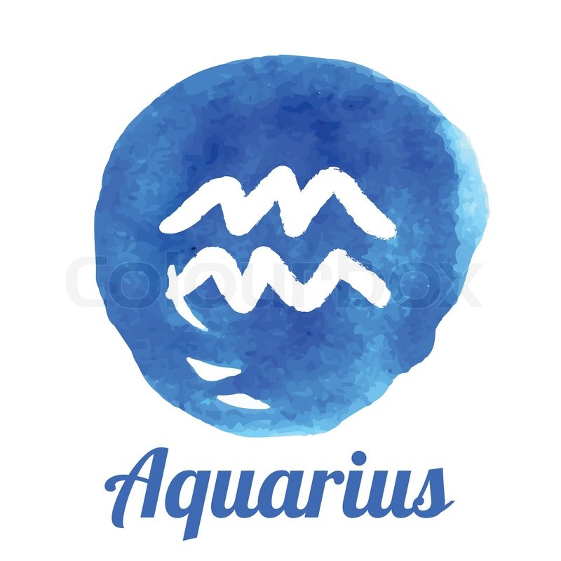 800x800 Watercolor Zodiac Icon Set Aquarius Stock Vector Colourbox - Aquarius Watercolor
