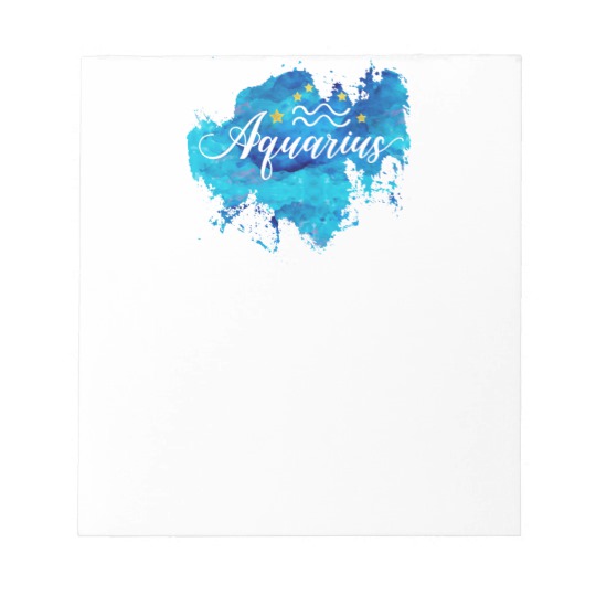 540x540 Zodiac Aquarius Blue Watercolor Gold Stars Notepad - Aquarius Watercolor