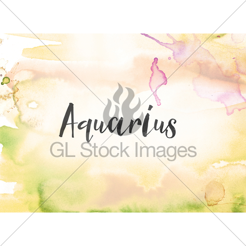 500x500 Aquarius Concept Watercolor And Ink Painting Gl Stock Images - Aquarius Watercolor