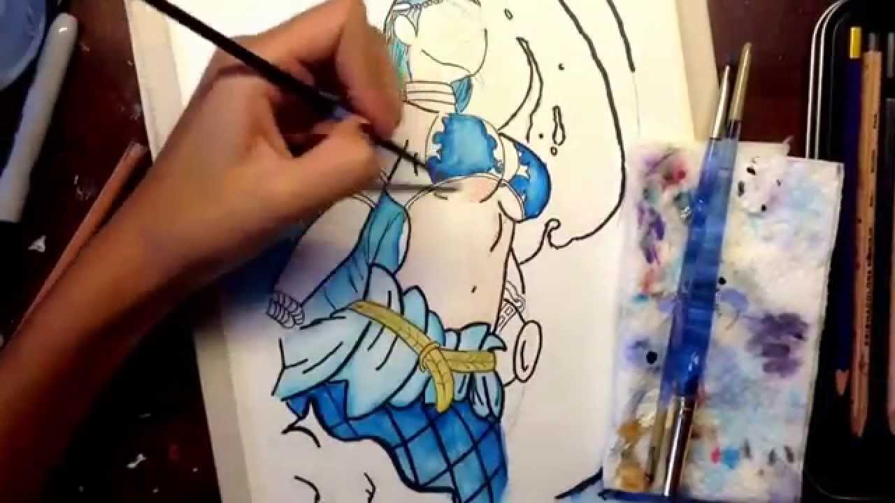 1280x720 Aquarius Fairy Tail (Watercolor Time Lapse) - Aquarius Watercolor