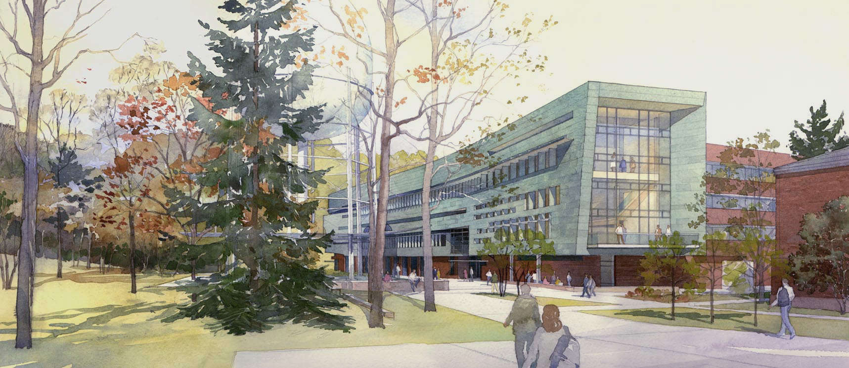 1717x746 Coolest Architectural Watercolor Dhy1311 - Architecture In Watercolor