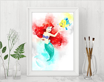 340x270 Ariel Watercolor Etsy - Ariel Watercolor