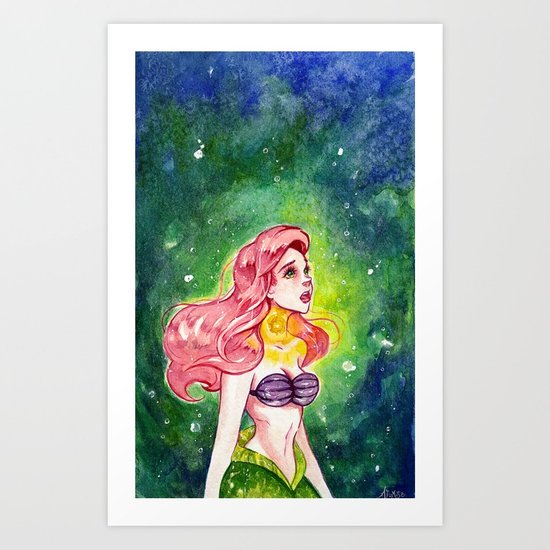 550x550 The Little Mermaid - Ariel Watercolor