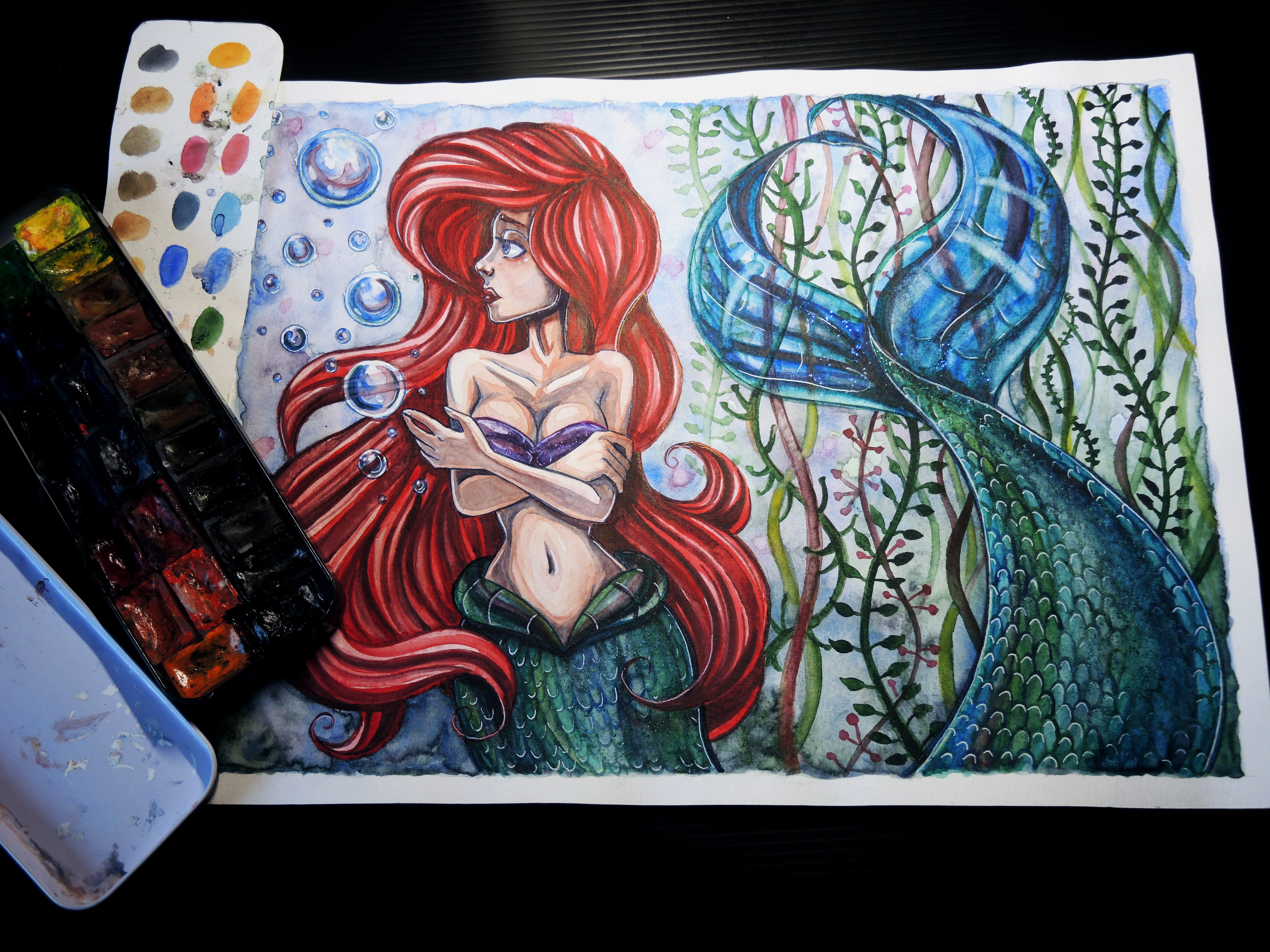 4000x3000 Ariel Watercolor Painting (Original) On Storenvy - Ariel Watercolor Painting