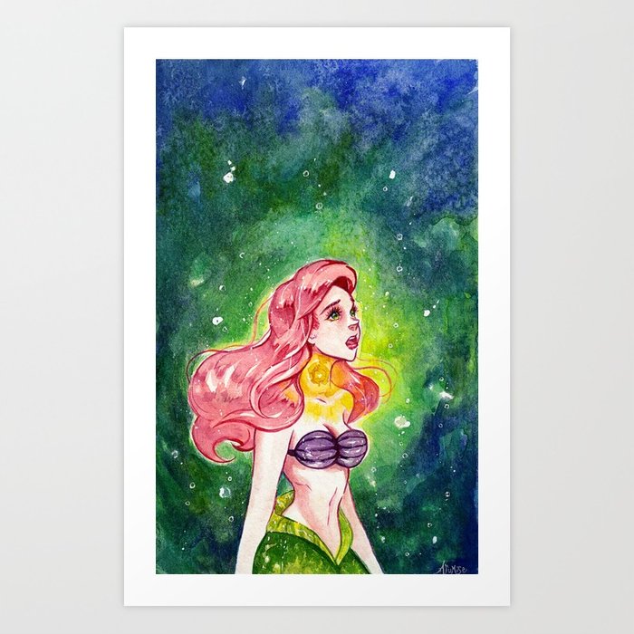 700x700 The Little Mermaid - Ariel Watercolor Painting