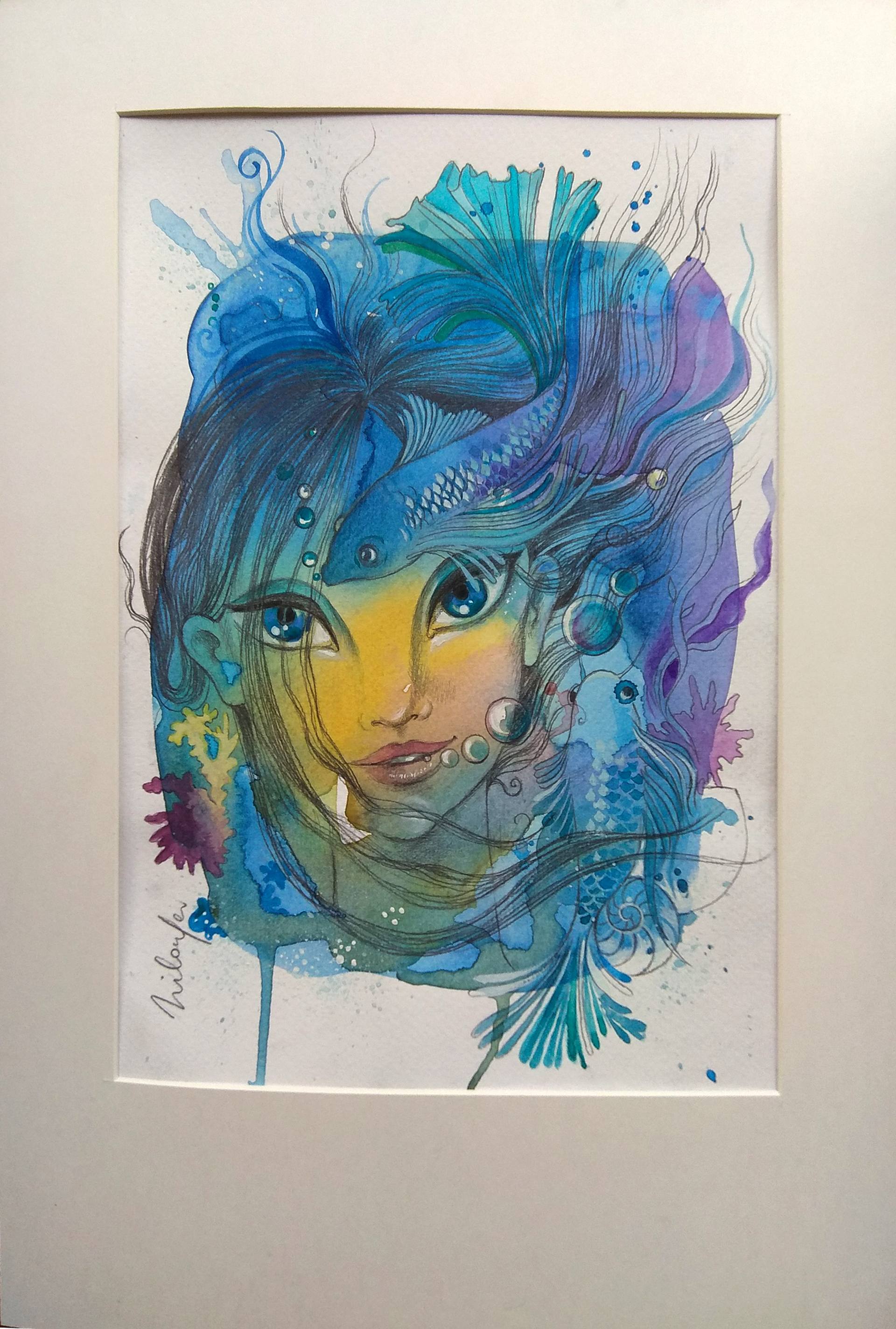 1920x2847 Ariel Painting By Niloufer Wadia Saatchi Art - Ariel Watercolor Painting