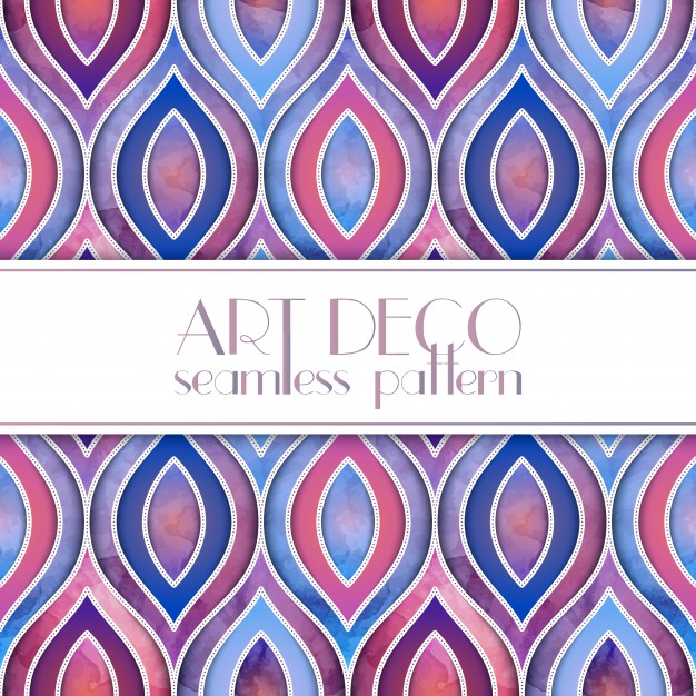 626x626 Art Deco Watercolor Pattern Design Vector Free Download - Art Deco Watercolor