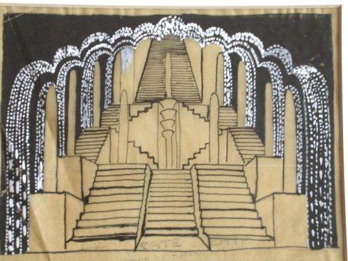 500x375 Erte Watercolor Art Deco Russian French - Art Deco Watercolor