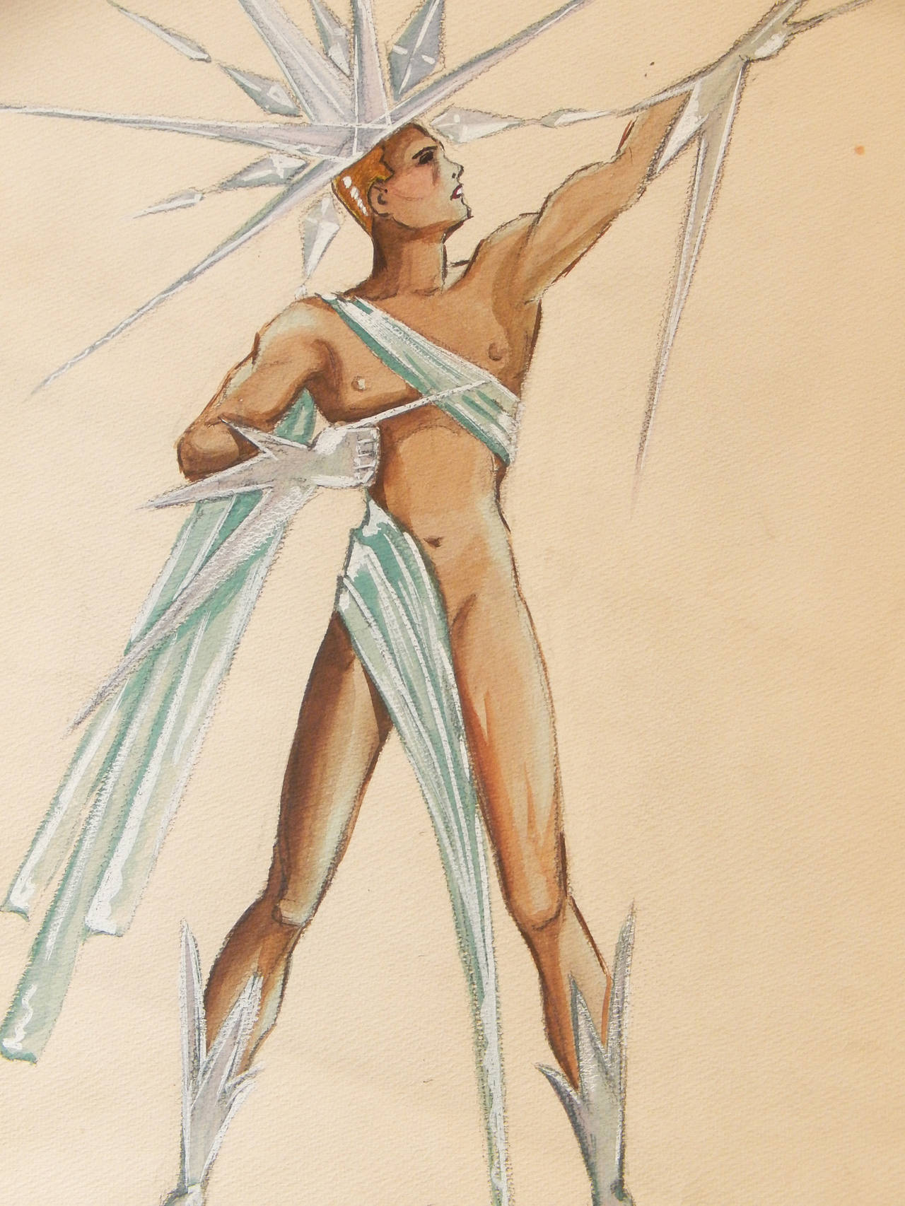 1280x1706 King Iceberg, Watercolor And Gouache Painting For Art Deco - Art Deco Watercolor