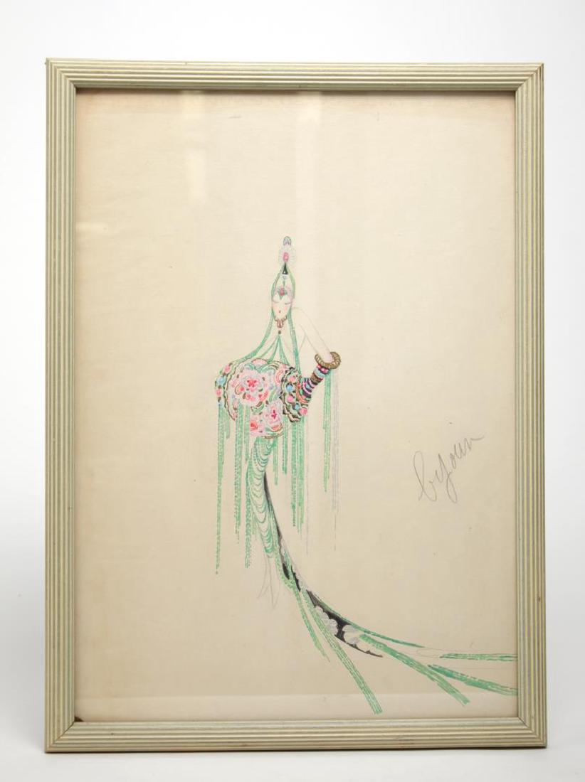 822x1100 Art Deco Erte Style Fashion Watercolor, Bijoux - Art Deco Watercolor