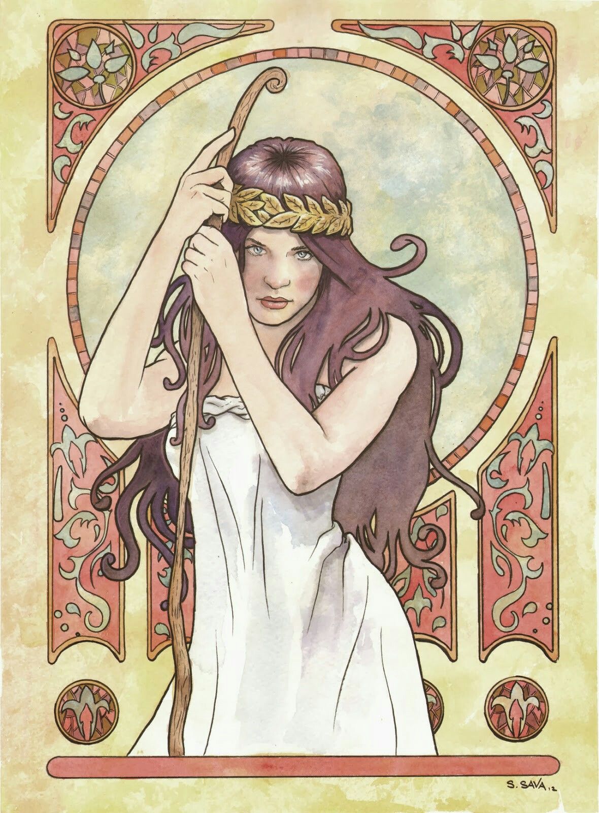 Art Nouveau Watercolor at PaintingValley.com | Explore collection of ...