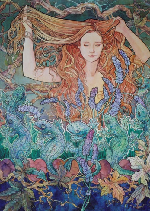 497x700 The Art Nouveau Style Jeannie Vodden Art - Art Nouveau Watercolor