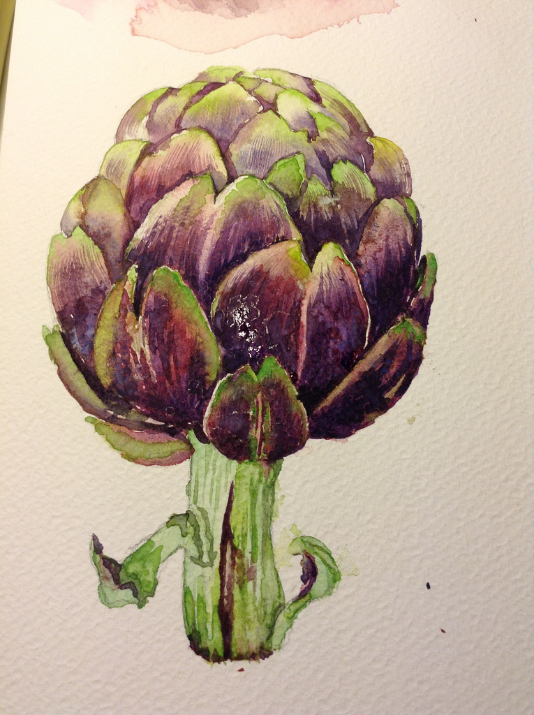 765x1024 Artichoke Watercolor Painting - Artichoke Watercolor