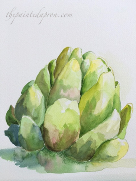 450x600 Watercolor Artichoke The Painted Apron - Artichoke Watercolor