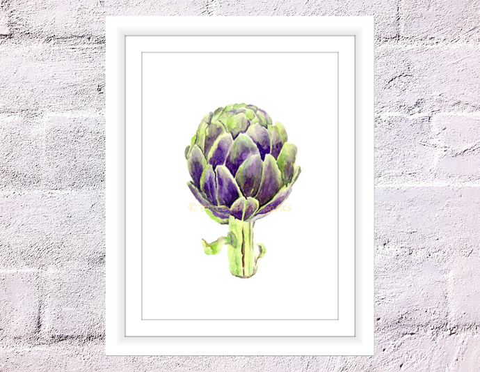 690x534 Artichoke Print, Watercolour By Breezy Bird Goodies On Zibbet - Artichoke Watercolor