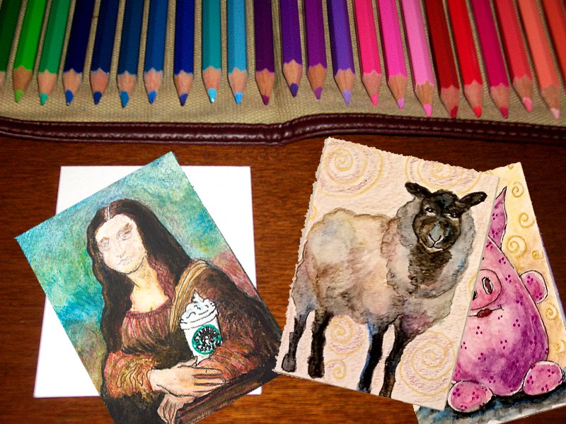 800x600 Using Watercolor Pencils To Make Artist Trading Cards (Atcs) My - Artist Trading Cards Watercolor