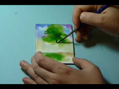 480x360 Watercolor Tree - Artist Trading Cards Watercolor