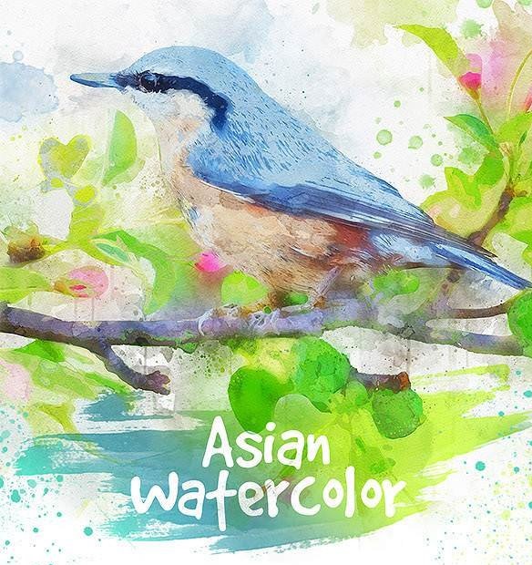 584x620 Freemium] Asian Watercolor Photoshop Action - Asian Watercolor