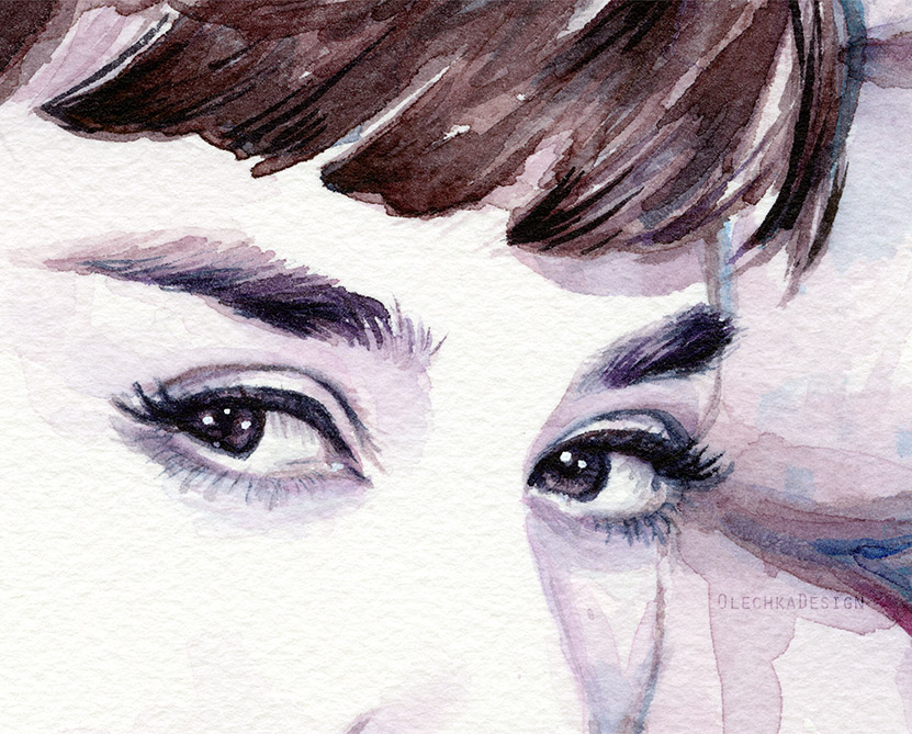 831x669 Audrey Hepburn Olechka Design - Audrey Hepburn Watercolor