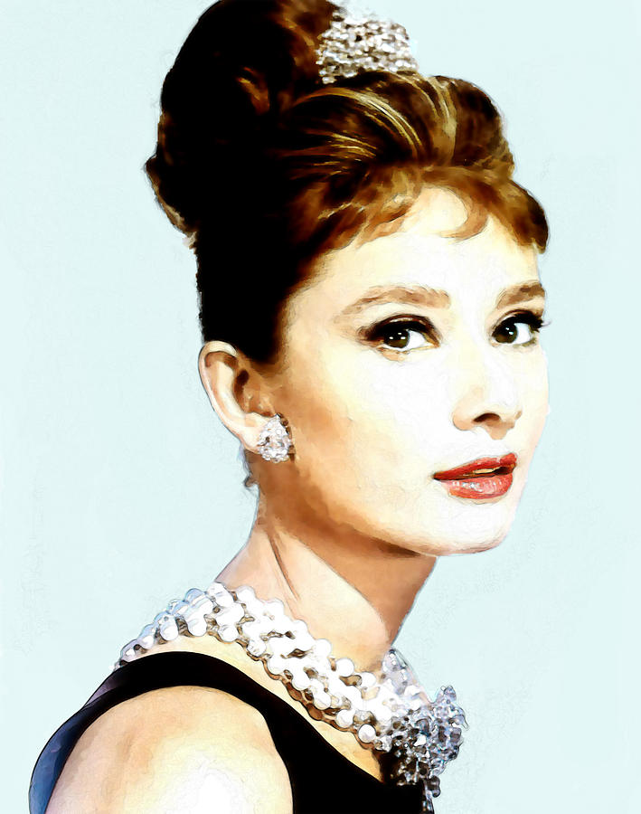 709x900 Audrey Hepburn Painting By Veronica Crockford - Audrey Hepburn Watercolor