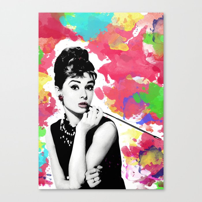 700x700 Audrey Hepburn Poster Watercolor Canvas Print By Hadasi Society6 - Audrey Hepburn Watercolor