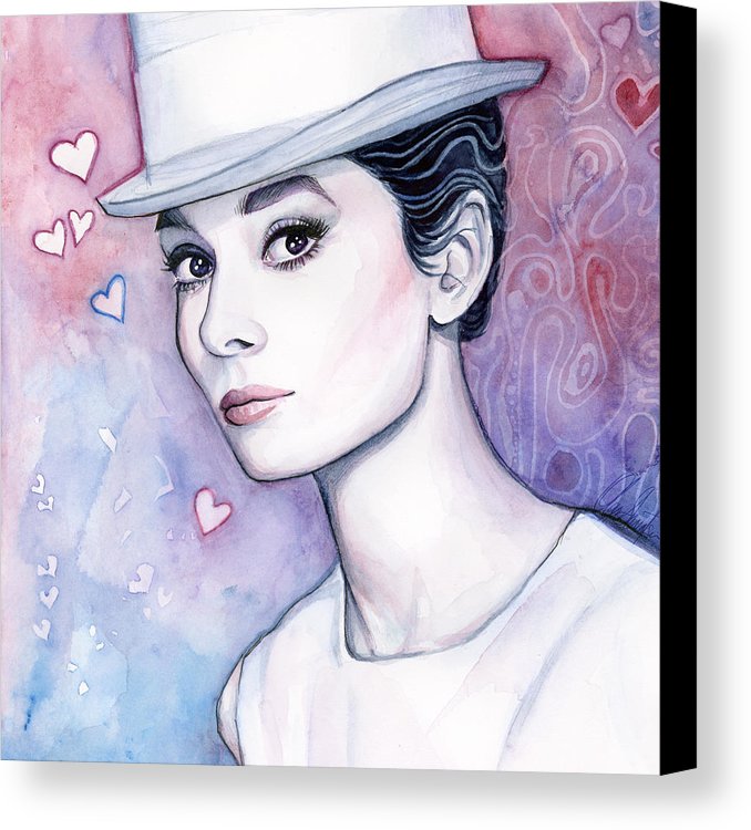 678x750 Audrey Hepburn Fashion Watercolor Canvas Print Canvas Art By - Audrey Hepburn Watercolor