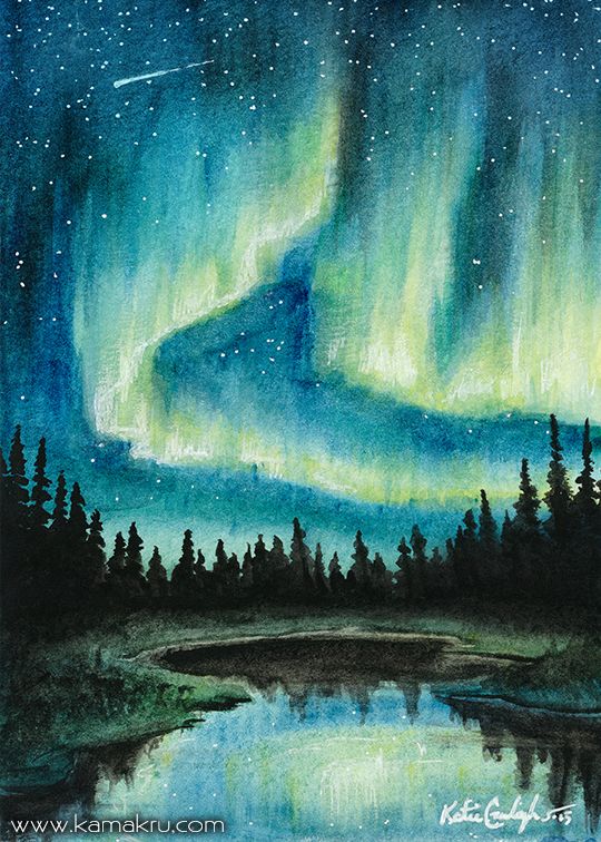 Aurora Borealis Watercolor at Explore collection