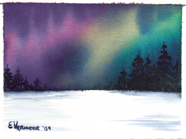 639x478 Those Pthalos [Archive] - Aurora Borealis Watercolor