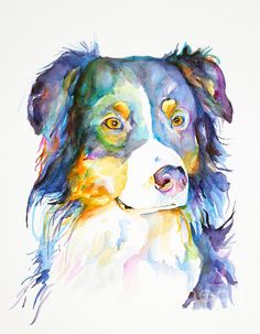 236x303 Australian Shepherd Canvas Print Canvas Art By Sharon Cummings - Australian Shepherd Watercolor