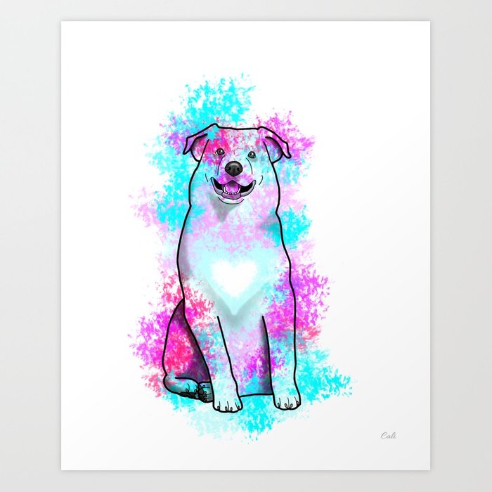 700x700 Australian Shepherd In Watercolor Splash Art Print By Prettyinink - Australian Shepherd Watercolor