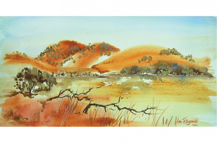 914x600 Helen Fitzgerald Colours Of Australia Bungendore Wood Works Gallery - Australian Watercolour