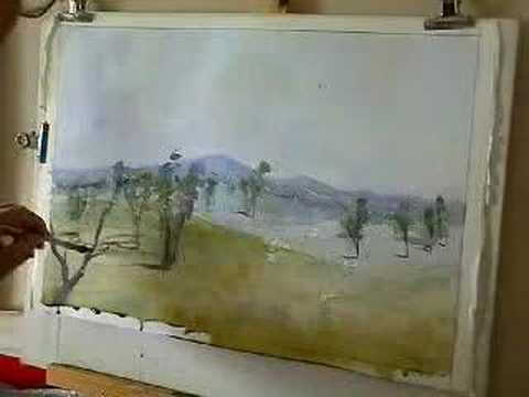 480x360 Time Lapse Australian Bush Watercolour Painting - Australian Watercolour