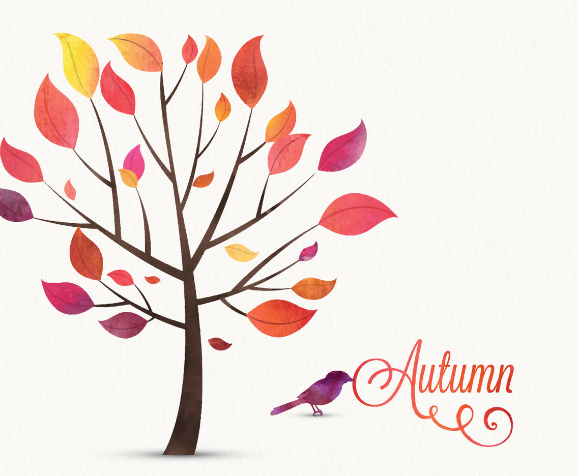 1136x936 Watercolor Autumn Tree Vector Art Amp Graphics - Autumn Tree Watercolor