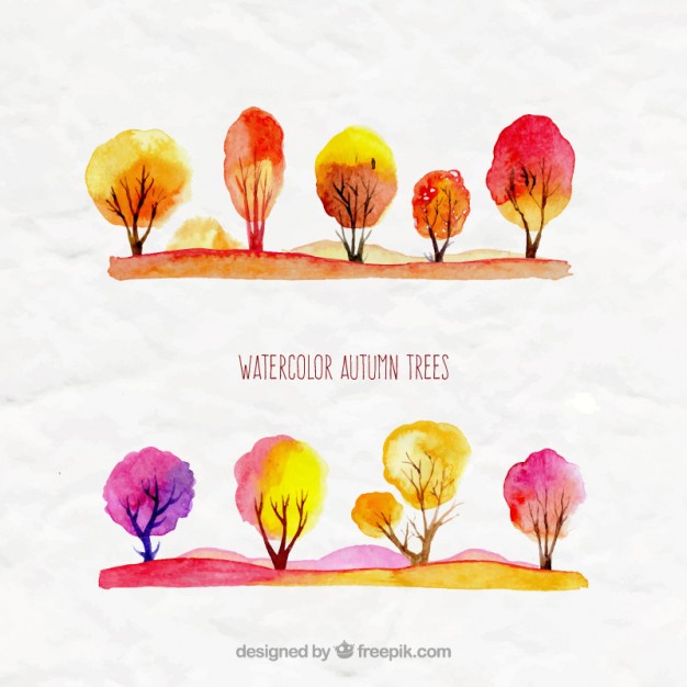 626x626 Watercolor Autumn Trees Vector Premium Download - Autumn Tree Watercolor