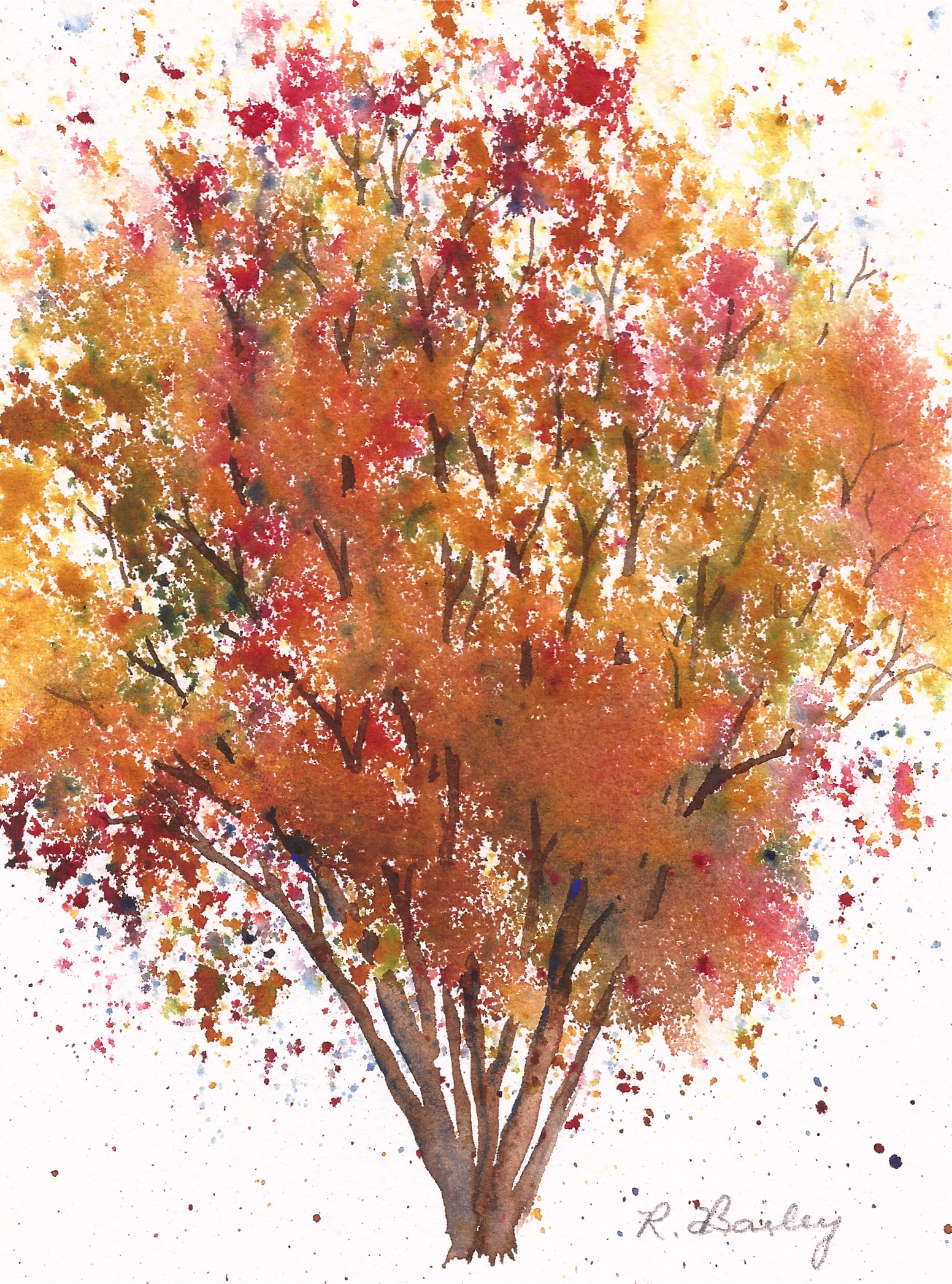 1552x2093 Autumn Trees Ruth Bailey, Artist - Autumn Tree Watercolor