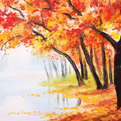 400x400 Watercolor Fall Autumn Enchantment - Autumn Watercolor
