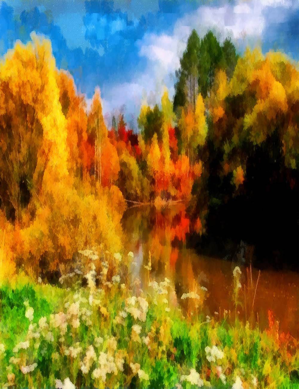 1000x1300 Watercolor Painted Autumn Scenery Photography Backdrop J 0792 - Autumn Watercolor