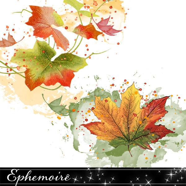 600x600 Autumn Leaves Blendable Elements - Autumn Watercolor