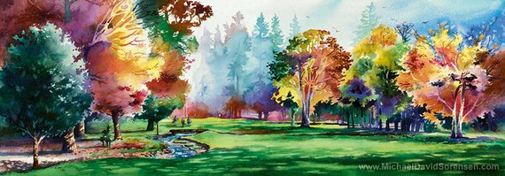 570x199 Falling Leaves - Autumn Watercolor Paintings