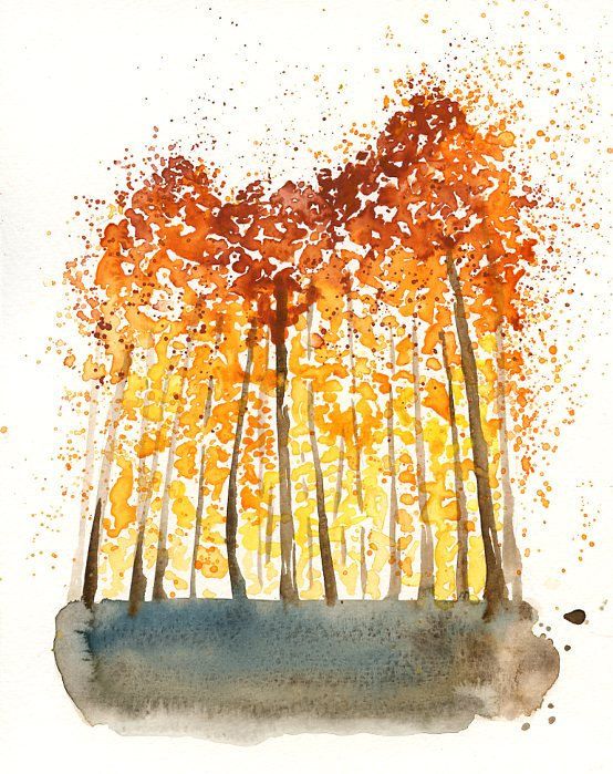 554x699 Watercolor Art That Inspires Autumn Forest - Autumn Watercolor Paintings