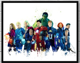 340x270 Avengers Watercolor Etsy - Avengers Watercolor