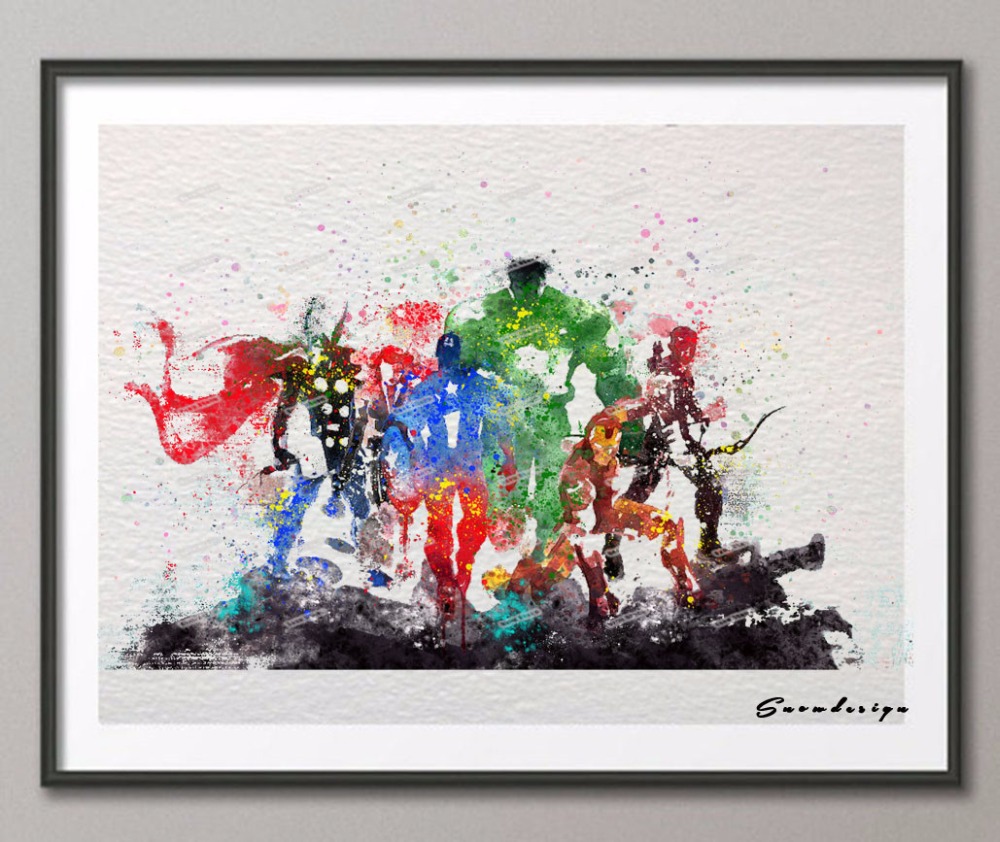 1000x842 Buy Avengers Watercolor Canvas And Get Free Shipping - Avengers Watercolor