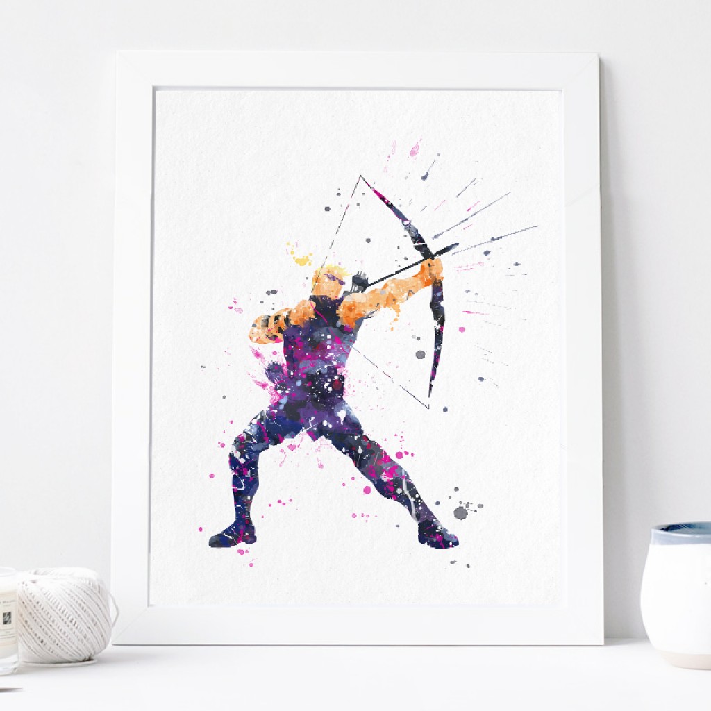 1024x1024 Hawkeye Poster Avengers - Avengers Watercolor