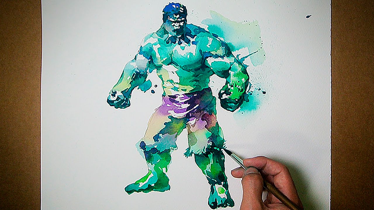 1280x720 The Avengers Hulk - Avengers Watercolor