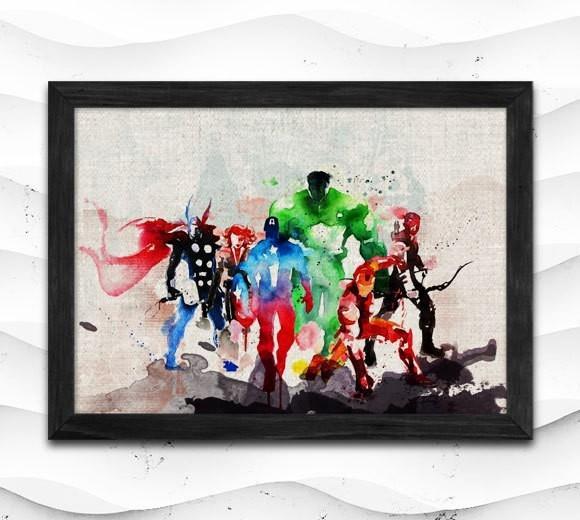 580x520 The Avengers Watercolor Artimiso - Avengers Watercolor