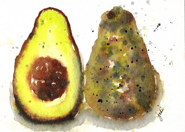 640x457 Creative Inspiration In Food, Watercolor, Photography, Writing And - Avocado Watercolor