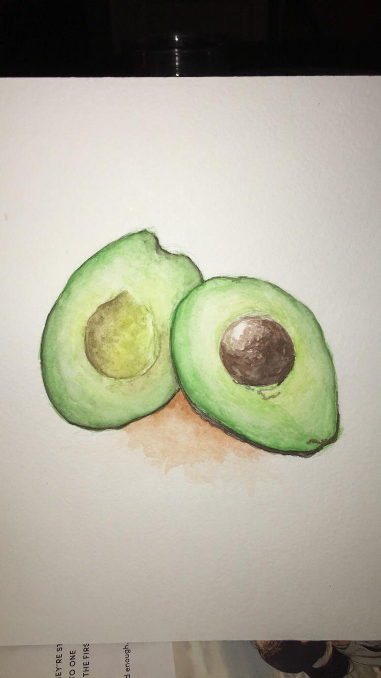 750x1334 Painted An Avocado! Watercolor On Paper Painting - Avocado Watercolor