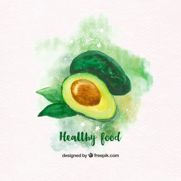 626x626 Watercolor Avocado Background Vector Free Download - Avocado Watercolor